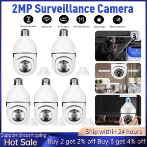 Moniteurs 15pcs 2MP WiFi Suppeillance Camera Bulb Twoway Audio Night Vision Security Camera Automatic Human Tracking Baby Monitor Cam