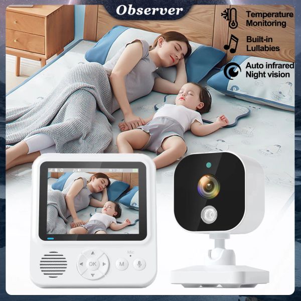 Monitores de 2,8 pulgadas Video Baby Monitor en interiores 2.4g Monitor portátil inalámbrico Auto IR Visión nocturna Vigilancia Cámara de seguridad de la niñera