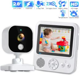 Moniteurs 2,8 pouces monteur pour bébé avec appareil photo et écran IPS audio 2x Zoom Babyphones 2way Talk Vision Night Vision Baby Camera Video Nanny Monitor