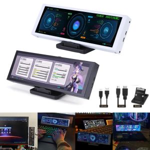 Monitoren 7,9 inch computer temperatuurbewaking CPU GPU SSD lange strip pc -display secundaire scherm koelkast voor huishoudelijke apparaten