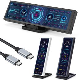 Monitoren 8,8 inch IPS TypeC secundair scherm Minicomputer USB Lange strip PC-display CPU GPU RAM HDD-monitor Vrij AIDA64 voor Windows