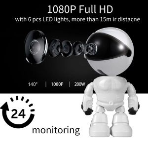 Surnoms Baby Camera 1080p HD Wireless Smart Baby Monitor WiFi IP Robot Camera Audio Enregistrement vidéo Sécurité de la maison