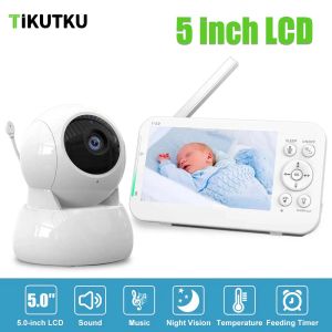 Surnom de bébé moniteur de bébé sans fil 5 '' Protection de sécurité de la sécurité de la sécurité vidéo Mother Kids Two Way Audio 5200mAh Battery Indoor Camera