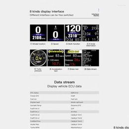 Monitores Indicador frontal de coche Obd2 Gps Sistema dual Pantalla Hud multifunción para conducir Computadoras de entrega en red Otpaw