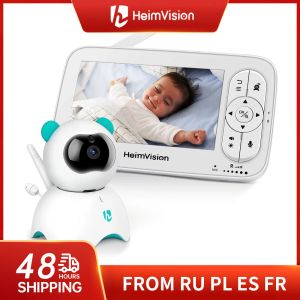 Moniteurs Heimvision HM136 Monteur bébé avec appareil photo sans fil Nanny 720p HD Security Night Vision Température de sommeil 5,0 pouces