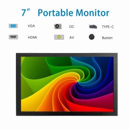 Monitoren laptop 7 inch mini TFT -monitor 1024x600 High Pixel LCD -schermweergave met HD/VGA/USB/AV -video -invoer voor Home Security Camera