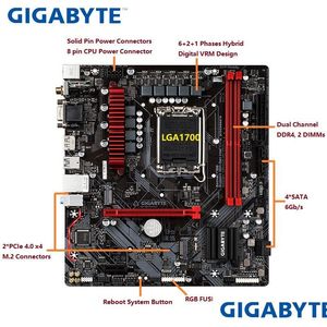 Monitoren Lga1700 Gigabyte B660M Gaming Ac DDR4-moederbord Ondersteunt 12 generatie Intel Cpu 5333O.C.64G Pci-E 4.0 Game Nieuw moederbord Dhexr