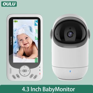 Moniteurs OULU 4,3 pouces Video sans fil Moniteur bébé avec une caméra à distance d'inclinaison à deux sens Talk Auto Night Vision Kids Security Surveillance