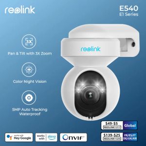 Moniteurs Reolink E Series 3MP WiFi Camera 4MP Baby Monitor 5MP Pantilt IP Cam Smart Ai Detection 4K 8MP Home Video Subs Subsing Cameras