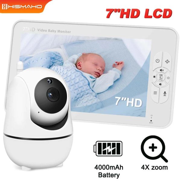 Surnoms SM70 Baby Monitor Spreat 4x Zoom Security Protection Video Subsilance PTZ PTZ PTZ Température Affichage Dullaby