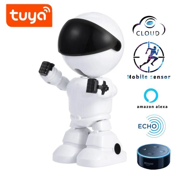 Moniteurs Tuya Alexa Echo Baby Monitor WiFi Twoway Audio Robot Camera 1080p HD Network IP Night Vision Motion Detection Smart Home Shojzj