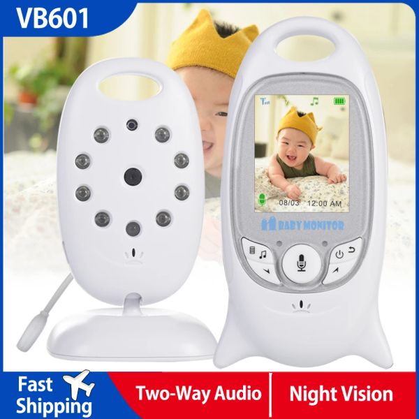 Monitores VB601 Video inalámbrico Monitor de bebé Cámara de seguridad de color de color 2 Visión nocturna Monitoreo de temperatura LED y 8 canciones de cuna