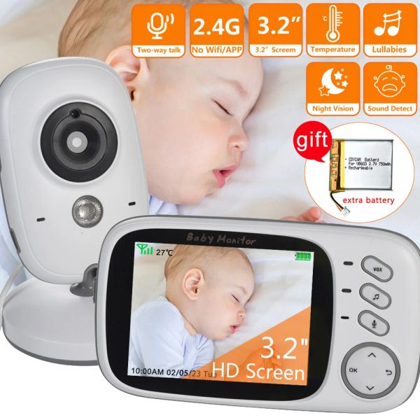 Moniteurs VB603 Video sans fil moniteur bébé Baby-sitter électronique avec 3,2 pouces LCD 2 voies audio discours nocturne Sécurité Bebe Camera