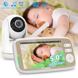 Moniteurs VB803 Baby Monitor Video de 5,0 pouces avec caméra Pan Tilt 3x Zoom sans fil bidirection