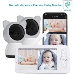 Monitoren wouwon voor tweeling baby cadeau video babymonitor babyphone wifi baby camera 1080p 5 inch lcd mobiele telefoon app externe bediening ptz