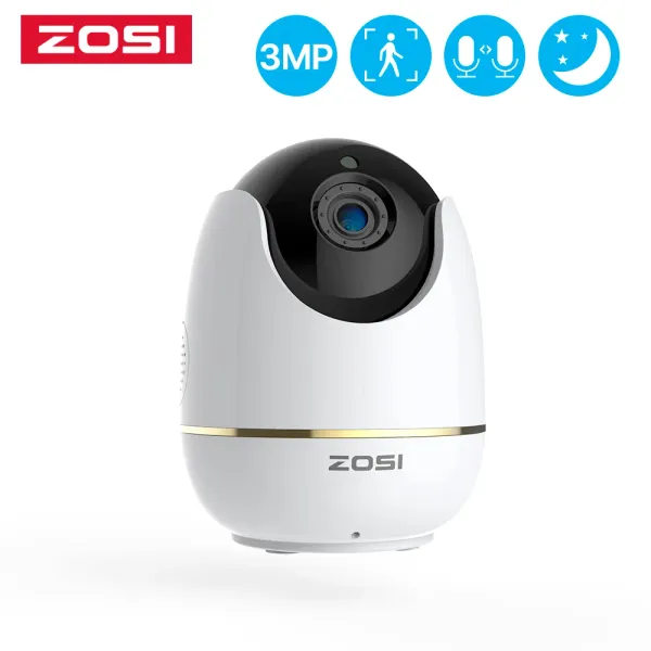 Moniteurs Zosi 1536p HD WiFi Wireless Baby Monitor 3.0MP CCTV SURVEILLANCE CAME AVEC TWOWAY Audio Night Vision Home Security IP Camera