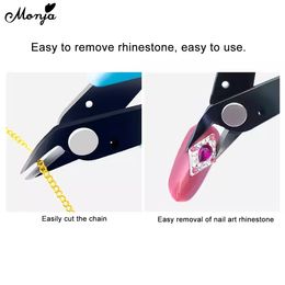 Monja Blue Pink Nail Art Clipper Remover Robinage Rigiane Cutter Chain Chain Ciseaux Forage Clip DIY MANICURE MEILLOY