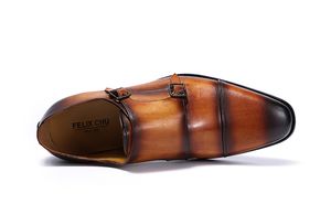 Monniks schoenen echte riem lederen gesp voor mannen handgemaakte oxford jurk schoenen heren zakelijke formele schoenen trouwfeest footwe