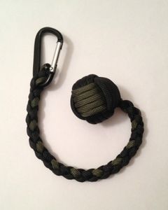 Free Shipping Monkey Fist keychain 1" Steel Ball Self Defense ,550 paracord keychain Handcrafted in China!