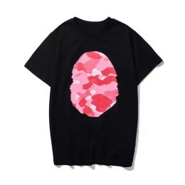 singe t-shirts designer t-shirts côté double face camouflage requin t-shirts vêtements graphique t-shirt imprimé coloré éclair chemises en coton lumineux XUK3