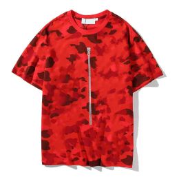 singe t-shirts designer t-shirts côté double face camouflage requin t-shirts vêtements graphique t-shirt coloré imprimé éclair chemises en coton lumineux WJIG