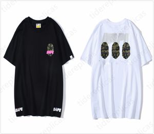 singe t-shirts designer t-shirts côté double face camouflage requin t-shirts vêtements graphique t-shirt imprimé coloré éclair chemises en coton lumineux LQ4V