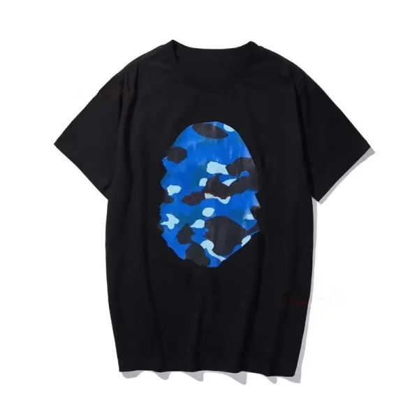 singe t-shirts designer t-shirts côté double face camouflage requin t-shirts vêtements graphique t-shirt coloré imprimé éclair chemises en coton lumineux BYKS