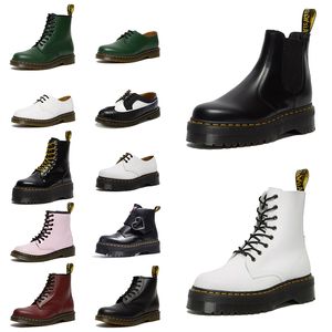 Mono Chelsea Doc Martens Bottes de créateurs pour femmes OG Plate-forme Jadon Cuir lisse Dr Martins Boot AirWair Femme Cheville Martin Nappa Yellow Stitch Booties Mocassins Chaussures