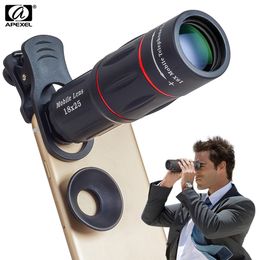 Monoculars Apexel Telescope TELEPO LENS 18X Zoom Lens avec trépied monoculaire de téléphone mobile Caméra pour smartphones Lente para Celuar 230812