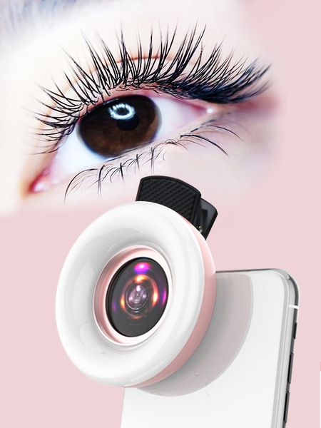 Monoculaire lentille macro pour mobile 15x remplissage de rannage de lampe selfie live lampe caméra avec un smartphone flash universel LED clip portable 230812