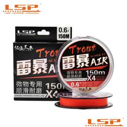 Monofilament Lijnlijnen 23 LSP Dunderstorm Air 4x PE Visserij Gevlochten 4 strengen 150m Mtifilament Linhas Pesca voor stroomafvoerafgifte OTW6X