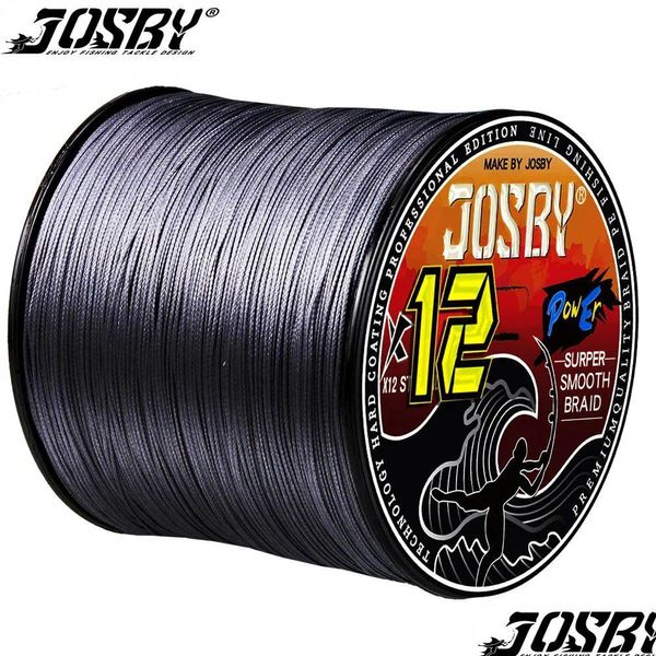 Líneas de línea de monofilamento Josby 12 Strand 300/500/1000/100M Agua salada Tejido de agua dulce Pesca extrema Japón Pe Mtifilamento Fly Carp Brai Dhmo2