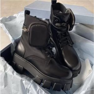 Monolith Designer Boots Ankle Nylon Pocket Black Boot Martin Winter Dikke Dikke schoenen Wear-resistente rubber high-top platformschoen maat41