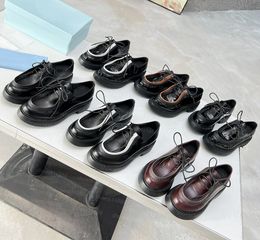 Mocasines Monolith, zapatos de vestir de diseñador, mocasines de charol de alta calidad para mujer, mocasines cepillados de Chocolate con plataforma de lujo