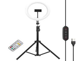 Monopod de 10 pulgadas LED LIGHT RGB con trípode de escritorio para transmisión en vivo Pograde Camara Camara Trípodos Profesional279A3809685