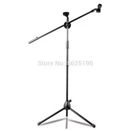 Monopodes réglable Tripod Microphone Stand Floor Swing Boom Mic Stand avec 2 supports de clip Micro -phone pour