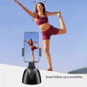 Monopodes AI Auto Face Tracking Camera Gimbal Smart Phone Suivre le support 360 ROTATION SELTIE Trépied pour l'enregistrement vidéo en direct Vlog en direct