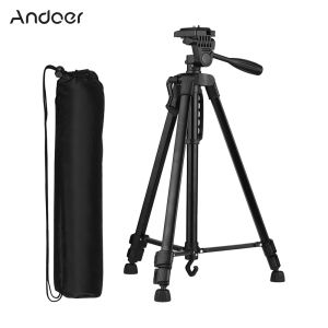 Monopods Andoer Photography Camera Tripod staan lichtgewicht aluminiumlegering met carry tas telefoonhouder voor Canon Sony Nikon DSLR -camera