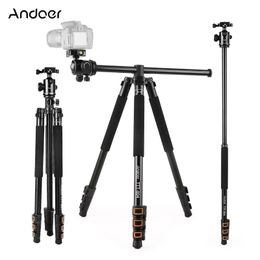 Monopodes Andoer Ttt004 200 cm trépied de caméra en alliage d'aluminium monopode support horizontal avec rotule 4 sections extensible pour appareils photo reflex numériques