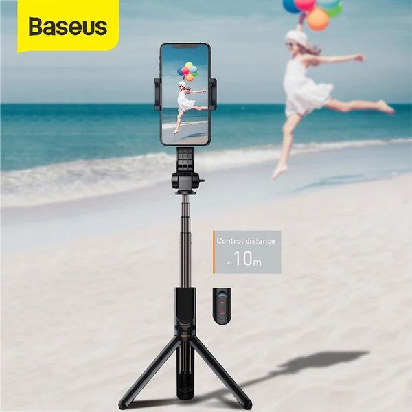 Monopodes Baseus Selfie Stick sans fil monopode Balance poignée caméra de sport Mini caméra vidéo trépied pour Iphone Ios Android