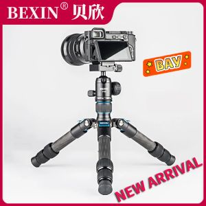 Monopods Bexin Nieuwe MS28C Portable Tripod Lichtgewicht Travel Stand Tabletop Video Mini Tripode W 360 graden Balkop voor camera DSLR SLR