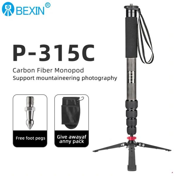 Monopodes BEXIN P315C CAMÉE DE CARBON CAME MONOPOD UNIPOD Stick 5-SECTION POUR NIKON CANON SONON PENTAX CAMCORDER VIDEO STUIDO Photographie