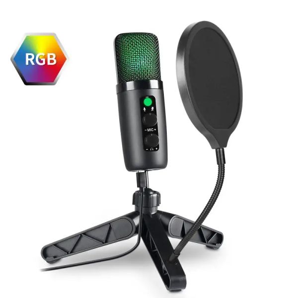 Monopods BM501 Hot Podcast Recording Premium Tripod Condenser Micrófono RGB USB Gaming Micro Phone Mic Mic Music Live Broadcast Singing Nuevo