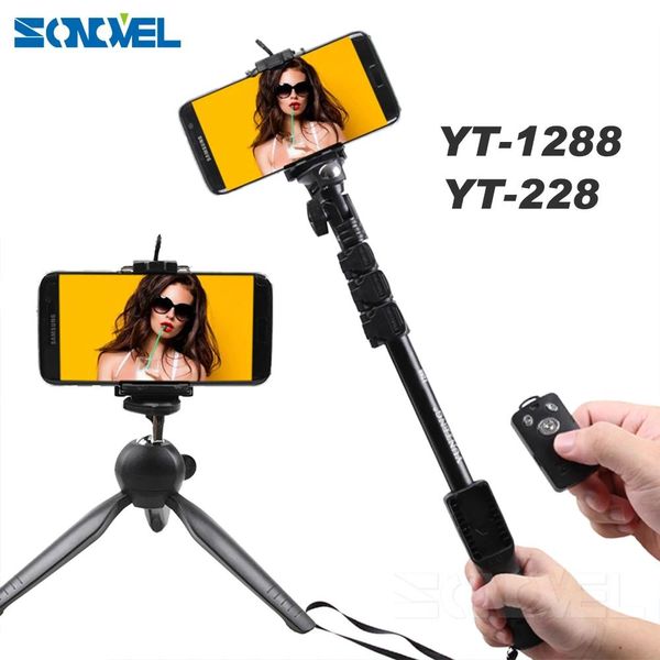 Monopodes caméra téléphone Bluetooth extensible Selfie bâton Yunteng Yt1288 monopode télescopique Yt228 Mini trépied pour Iphone 5 6 7 8