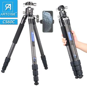 Monopods CS60C Professional 10 Lagen koolstofvezel statief voor DSLR Camera Heavy Duty 40 mm Low Profile Ball Head Compact Structure 175cm