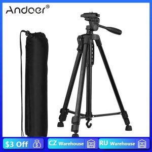 Monopodes CZ RU Andoer Photographie légère Tripod Stand Aluminium ALLIAGE 3KG CAPACITION DE LA CAPACIE DE LA CAPILLE 135CM / 53In pour le smartphone DSLR