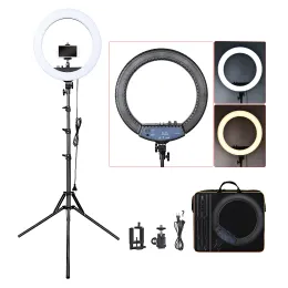 Monopodes Fosoto RL18II LED LEGLER LEAU 18 pouces lampe à lampe de la sonnerie 55W Ringlight Lampe avec stand de trépied pour le maquillage de téléphone YouTube Tiktok