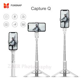 Monopods FunSnap Capture Q Selfie Stick voor iOS Android smartphone Gimbal Stabilizer Bluetooth Tripod Pocket Extension Handle voor Traval