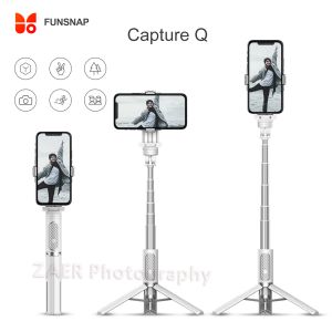 Monópodos FunSnap Capture Q Selfie Stick para iOS Android Smartphone Spbal Stabilizer Bluetooth Tripod Pocket Extension Many para Traval