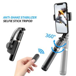 Monopodes Handheld Gimbal Smartphone Bluetooth compatible Stabilisateur de poche avec trépied Selfie Stick Pliage Gimbal pour le téléphone pour smartphone